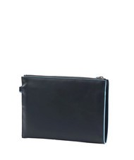 PIQUADRO BLUE SQUARE Pochette plate en cuir bleu - Sacs pour Femme - 2