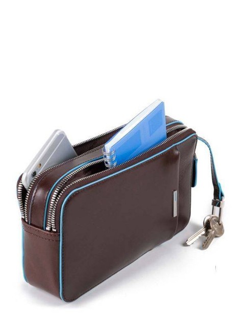 BLUE SQUARE Pochette en cuir ACAJOU - Sacs pour Femme