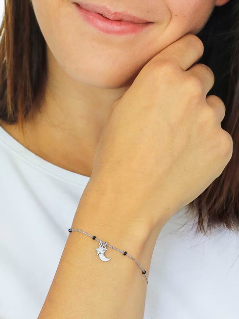 CANDY CHARM Bracelet argent étoile lune rhodium - Bracelets