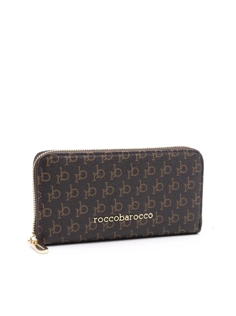 DEVA Grand portefeuille zippé autour chocolat - Portefeuilles Femme