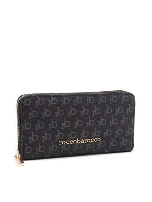 DEVA Grand portefeuille zippé autour noir - Portefeuilles Femme