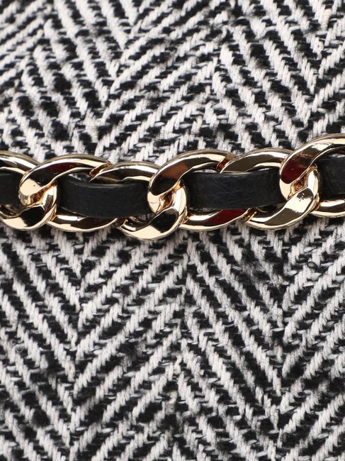 ADELE Sac en tissu à chevrons avec bandoulière laine noire - Sacs pour Femme