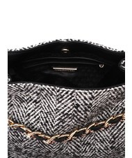 ROCCOBAROCCO ADELE Sac en tissu à chevrons avec bandoulière laine noire - Sacs pour Femme - 5