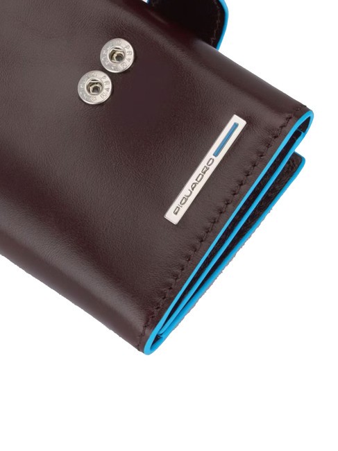 BLUE SQUARE Portefeuille en cuir &agrave; trois volets et pi&egrave;ces de monnaie ACAJOU - Portefeuilles Homme