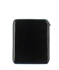 PIQUADRO BLUE SQUARE Porte-bloc fin en cuir au format A4 Noir - &Eacute;tui pour tablette & Organiseur - 3