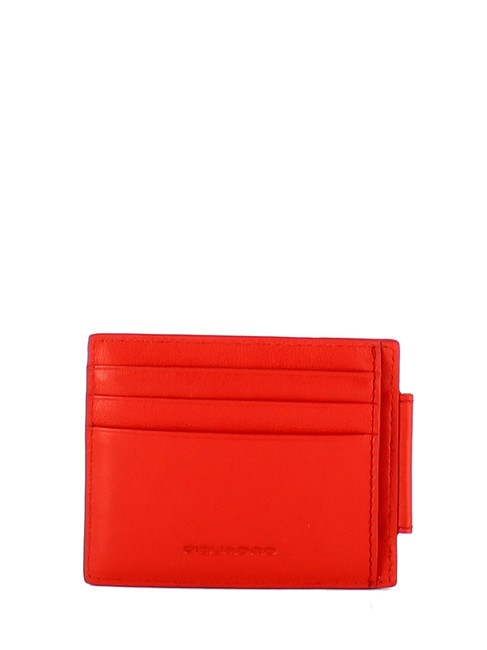 URBAN Porte-cartes de crédit en cuir avec zip ROUGE - Portefeuilles Homme