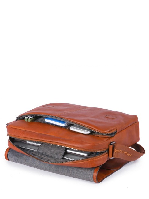 CAMPIONARIO - BLACK SQUARE Besace en cuir pour ordinateur portable 14" ORANGE - Porte Documents Travail