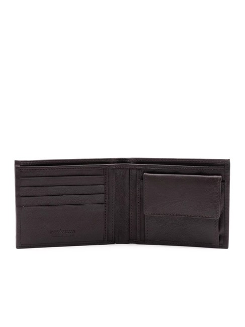 STRIPE Porte-monnaie en cuir marron foncé - Portefeuilles Homme