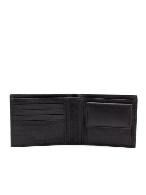 STRIPE Porte-monnaie en cuir noir - Portefeuilles Homme