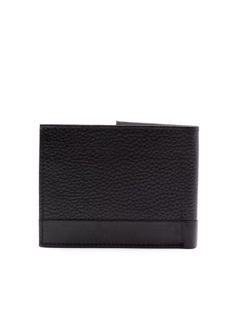 ROBERT Porte-monnaie en cuir noir - Portefeuilles Homme