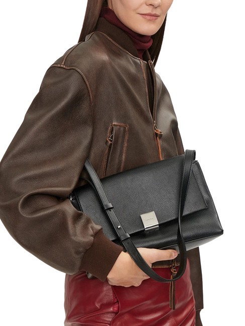 CK PLAQUE Sac bandoulière moyen pvh noir - Sacs pour Femme