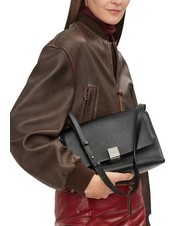 CALVIN KLEIN CK PLAQUE Sac bandoulière moyen pvh noir - Sacs pour Femme - 5