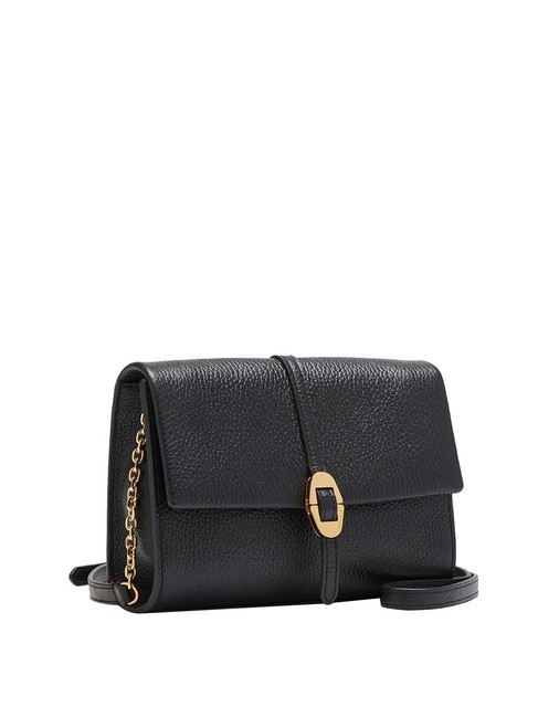 DORIAN Mini sac bandouli&egrave;re en cuir martel&eacute; Noir - Sacs pour Femme