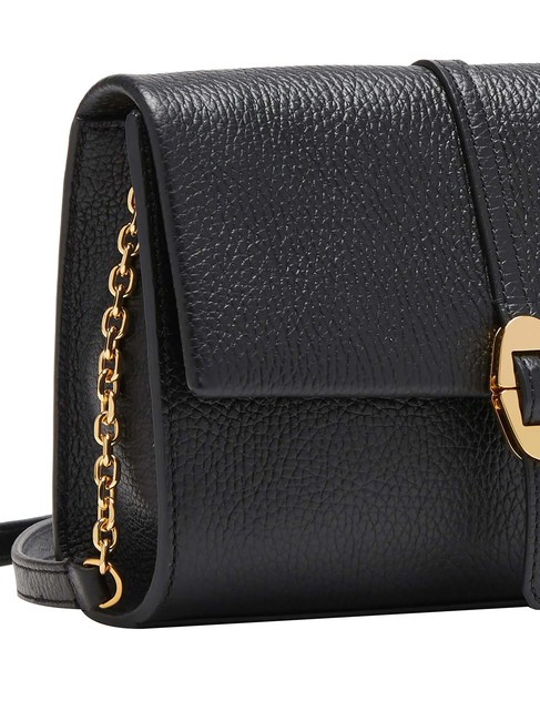 DORIAN Mini sac bandouli&egrave;re en cuir martel&eacute; Noir - Sacs pour Femme