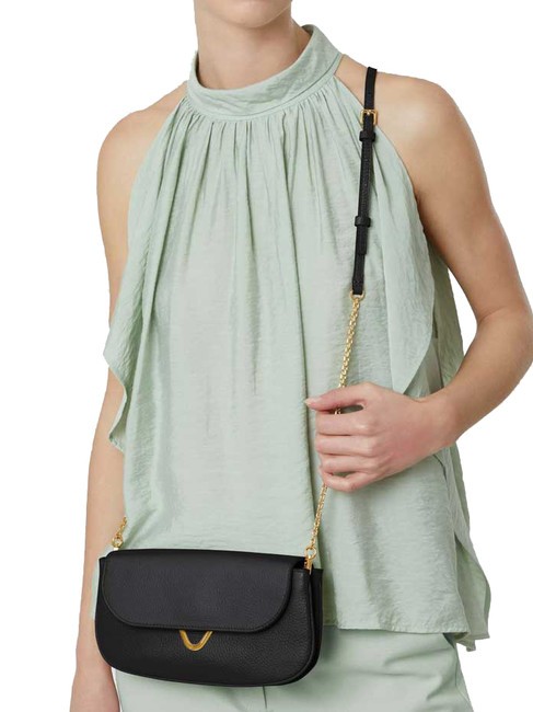 DEW Petit sac en cuir martel&eacute; Noir - Sacs pour Femme