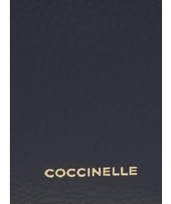 COCCINELLE TEBE Sac à bandoulière en cuir texturé bleu nuit - Sacs pour Femme - 4