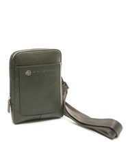 PIQUADRO Sacoche homme VIBE out, en cuir grain&eacute; vert 11 - Sacs en Bandouli&egrave;res pour Homme - 2