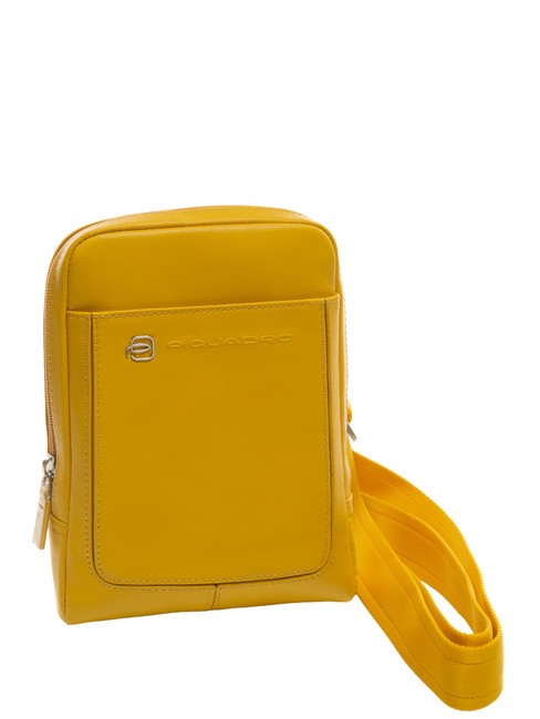 Sacoche homme VIBE out, en cuir grain&eacute; jaune 4 - Sacs en Bandouli&egrave;res pour Homme