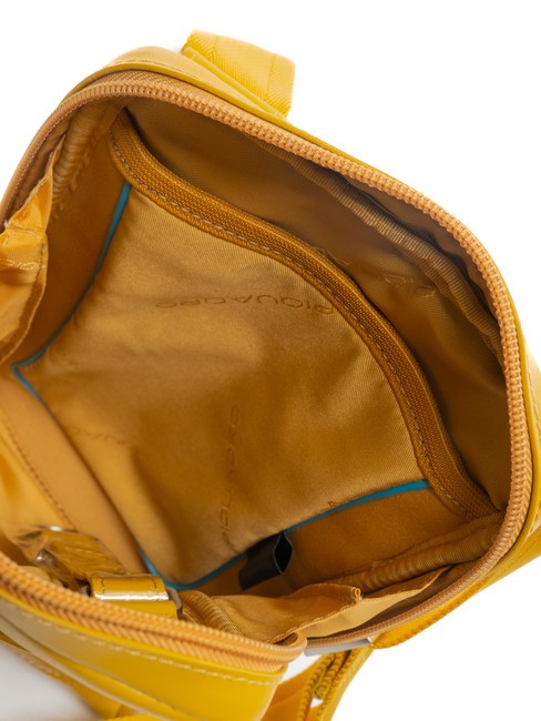 Sacoche homme VIBE out, en cuir grain&eacute; jaune 4 - Sacs en Bandouli&egrave;res pour Homme