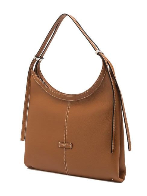 NORMA Sac hobo porté épaule en cuir caramel - Sacs pour Femme