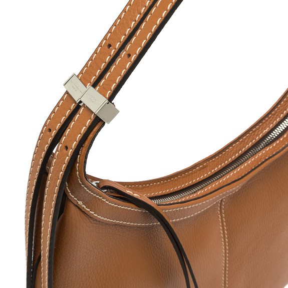 NORMA Sac hobo porté épaule en cuir caramel - Sacs pour Femme