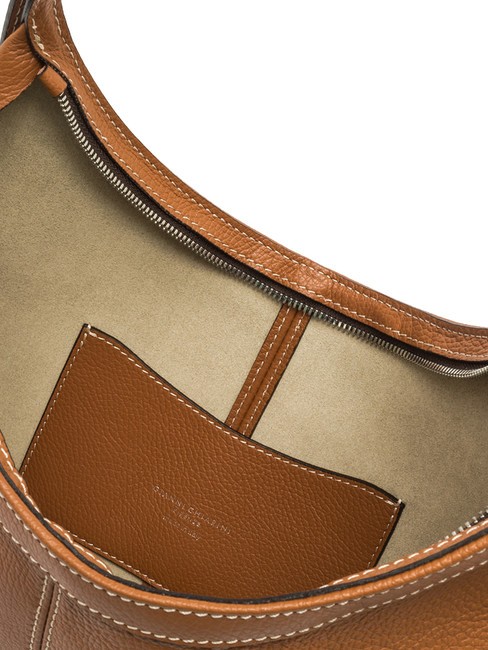 NORMA Sac hobo porté épaule en cuir caramel - Sacs pour Femme