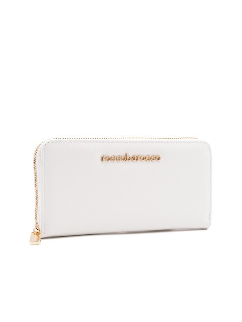 LOGO METALLICO Grand portefeuille zippé autour blanc - Portefeuilles Femme