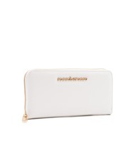 ROCCOBAROCCO LOGO METALLICO Grand portefeuille zippé autour blanc - Portefeuilles Femme - 3