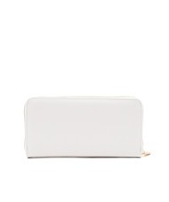 ROCCOBAROCCO LOGO METALLICO Grand portefeuille zippé autour blanc - Portefeuilles Femme - 4