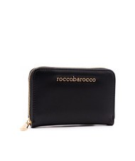 ROCCOBAROCCO LOGO METALLICO Portefeuille moyen zippé autour noir - Portefeuilles Femme - 3