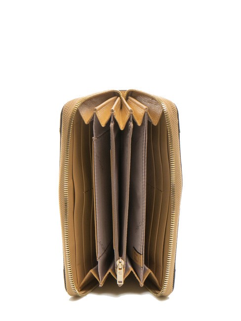 W99 Portefeuille en cuir beige 5 - Portefeuilles Femme