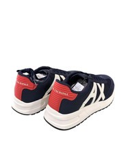 ARMANI EXCHANGE A|X LOGO Baskets bleu marine + rougeâtre - Chaussures Homme - 3