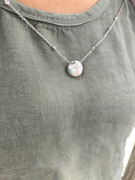 4G RISING Collier avec pièce logotée ARGENT - Colliers