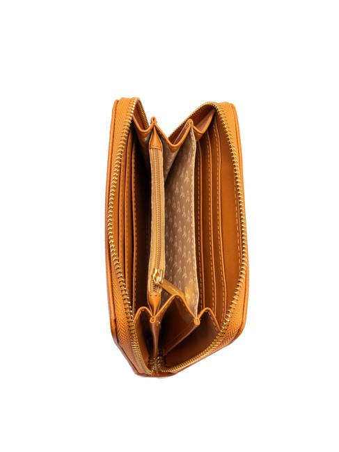 LOGO METALLICO Portefeuille moyen zippé autour bronzer - Portefeuilles Femme