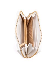 ROCCOBAROCCO LOGO METALLICO Portefeuille moyen zippé autour blanc - Portefeuilles Femme - 2