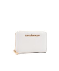 ROCCOBAROCCO LOGO METALLICO Portefeuille moyen zippé autour blanc - Portefeuilles Femme - 3