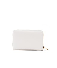 ROCCOBAROCCO LOGO METALLICO Portefeuille moyen zippé autour blanc - Portefeuilles Femme - 4