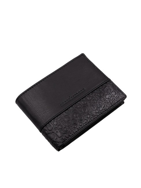 BRYAN Portefeuille et porte-monnaie à rabat en cuir noir - Portefeuilles Homme