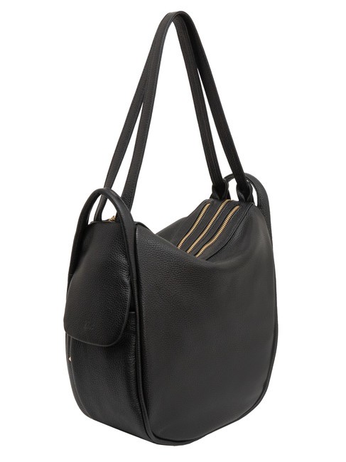 TRIO  Sac à dos en cuir martelé noir25 - Sacs pour Femme