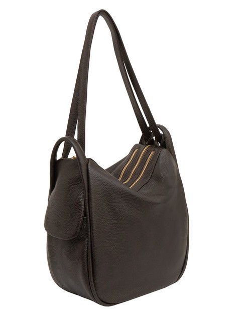 TRIO  Sac à dos en cuir martelé café25 - Sacs pour Femme