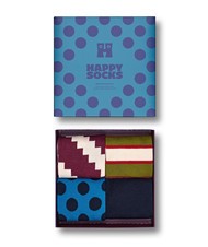 HAPPY SOCKS NEW VINTAGE Coffret cadeau de 4 paires de chaussettes marine - Chaussettes unisexes - 6