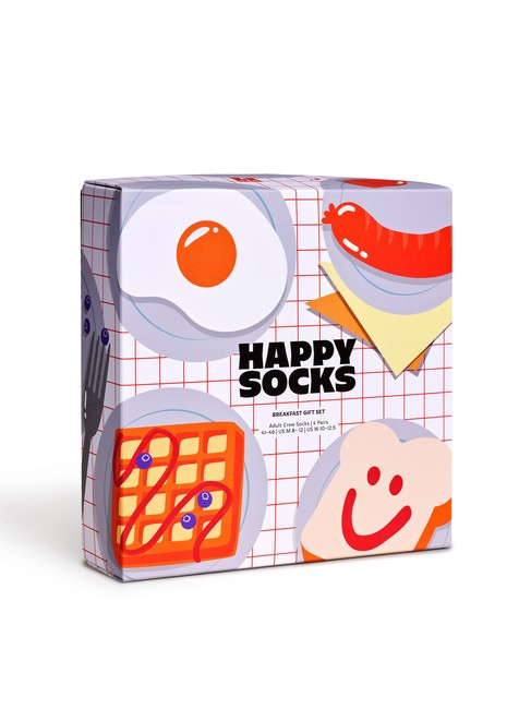 BREAKFAST Coffret cadeau de 4 paires de chaussettes bleu - Chaussettes unisexes