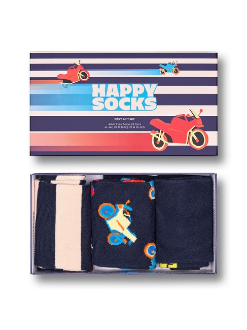 NAVY Coffret cadeau de 3 paires de chaussettes marine - Chaussettes unisexes