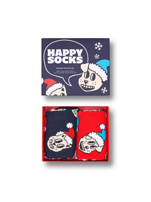 HOLIDAY CAT&DOG Coffret cadeau de 2 paires de chaussettes bleu - Chaussettes pour hommes