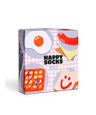HAPPY SOCKS BREAKFAST Coffret cadeau de 4 paires de chaussettes bleu - Chaussettes unisexes - 7