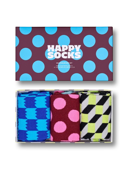 MULTICOLOR Coffret cadeau de 3 paires de chaussettes marine - Chaussettes unisexes