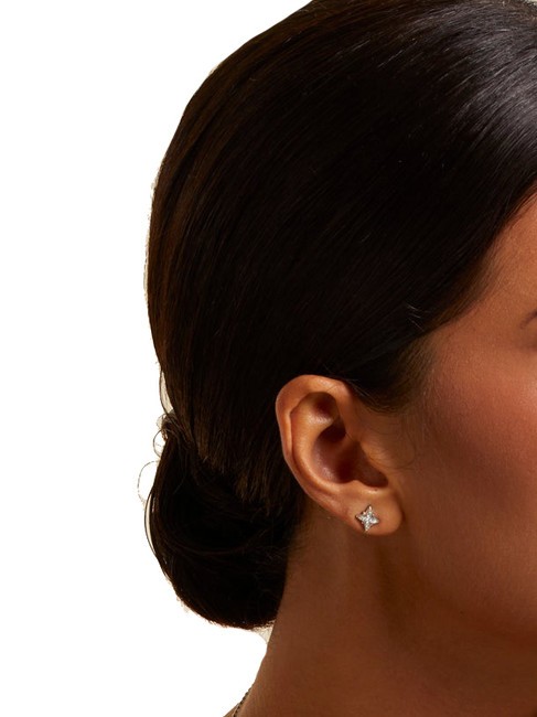 IN THE SKY Boucles d'oreilles &eacute;toiles avec zircons ARGENT - Boucles d'oreilles