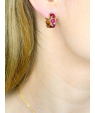 GUESS CRAZY EARRINGS Boucles d'oreilles g&eacute;om&eacute;triques or jaune/fuchsia - Boucles d'oreilles - 2