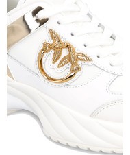 PINKO ARIEL Baskets avec d&eacute;tails miroir blanc - Chaussures Femme - 6