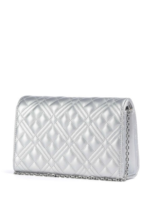 QUILTED Pochette avec bandoulière en chaîne argent - Sacs pour Femme